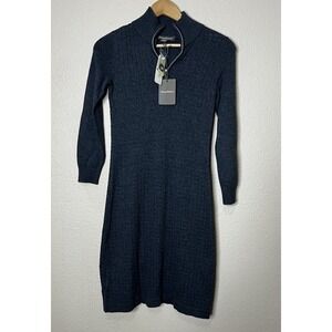 NWT'S Tommy Bahama New Pickford Half Zip‎ Sweater Dress XXS 0 Gray Cotton Blend